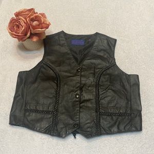 MONTANA Hand Crafted 100% Genuine Premium Grade Leather Black Vest
